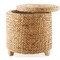 Casafield 17" Round Storage Ottoman with Lid, Handwoven Water Hyacinth Footstool for Living Room, Bedroom, Bathroom, Home Office